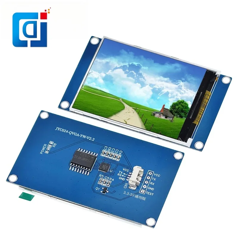 

JCD 2.4 Inch TFT 240*320 Resolution 3.3V-5V UART MCU Serial Communication Flash 64MB Without Touth For Arduino UNO R3 MEGA