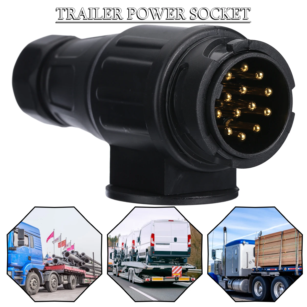 13-pin EU Plug Car Trailer Coupling Socket Set Towing Connector Sockets Replacement Trailer Plugs Automobile Supplies
13-pin EU Plug Car Trailer Coupling Socket Set Towing Connector Sockets Replacement Trailer Plugs Automobile Supplies