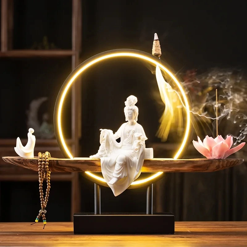 Новое освещение, реверсивная горелка Avalokitesvara, искусственное украшение, домашняя курильница для помещений, курильница для благовоний из сандалового дерева
Новое освещение, реверсивная горелка Avalokitesvara, искусственное украшение, домашняя курильница для помещений, курильница для благовоний из сандалового дерева