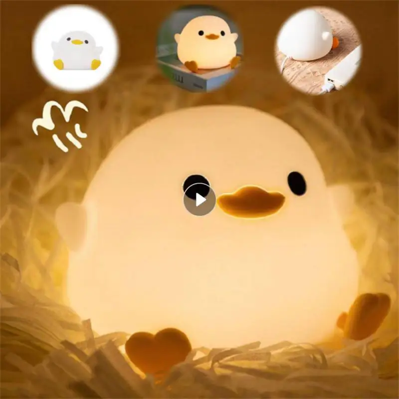 Duck Night Lamp Cartoon Silicone Usb Rechargeable Sleeping Light Touch Sensor Timing Bedroom Bedside Children Room Supplies
Duck Night Lamp Cartoon Silicone Usb Rechargeable Sleeping Light Touch Sensor Timing Bedroom Bedside Children Room Supplies