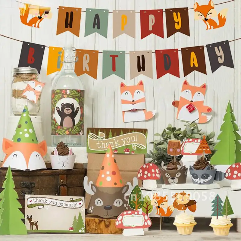 Woodland Animal Tableware Jungle Safari Party Decoration Happy 1st Birthday Party Supplies Jungle Animals Kids Baby Shower Decor
Woodland Animal Tableware Jungle Safari Party Decoration Happy 1st Birthday Party Supplies Jungle Animals Kids Baby Shower Decor