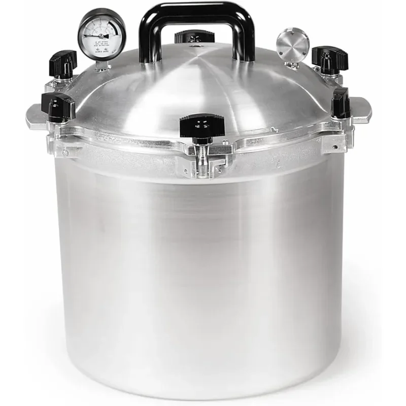 All American 1930: 21.5qt Pressure Cooker/Canner (The 921)-Easy to Open & Close -Suitable for Gas, Electric, or Flat Top Stoves
All American 1930: 21.5qt Pressure Cooker/Canner (The 921)-Easy to Open & Close -Suitable for Gas, Electric, or Flat Top Stoves