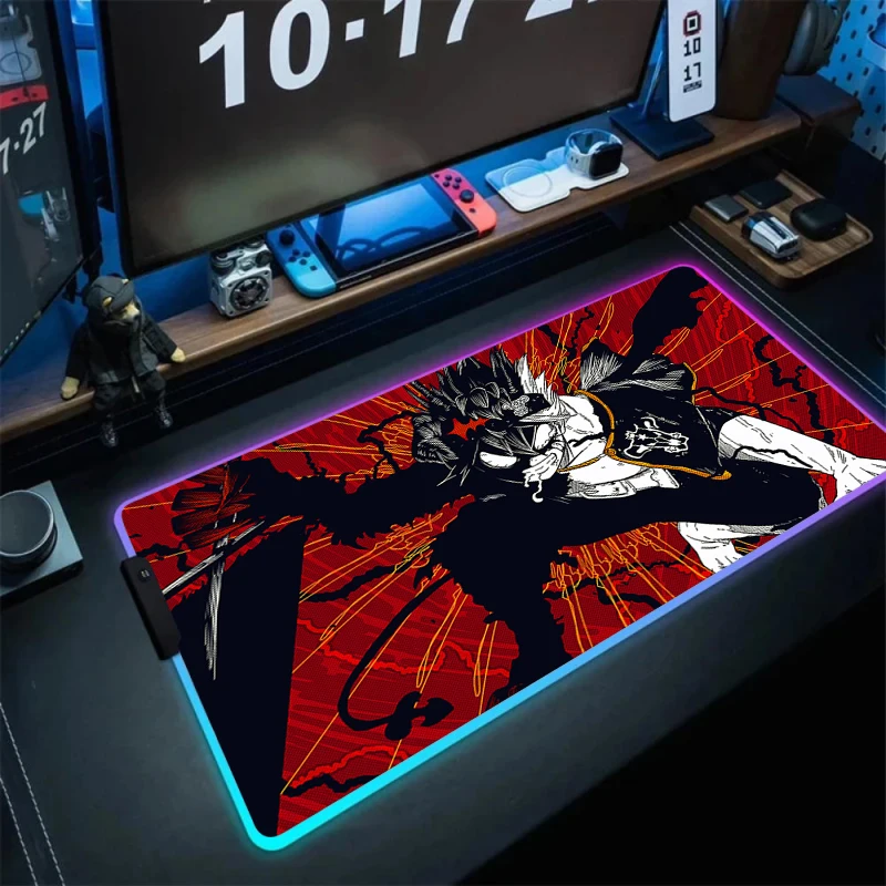 

Anime Black Clover Rgb Mouse Pad Pc Gamer Accessories Desk Protector Mousepad Xxl Backlit Mat Keyboard Large Gaming Extended mat
