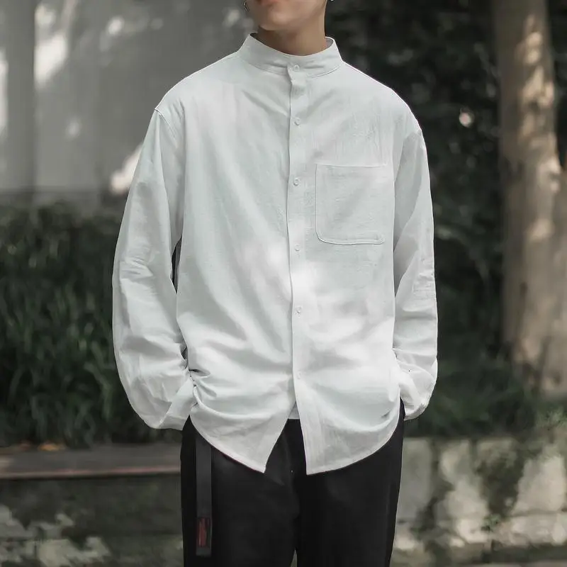 Harajuku Men's Long Sleeve Shirts Fashion Stand Up Collar Man Shirt 2023 Solid Color Male Oversized Blouses
Harajuku Men's Long Sleeve Shirts Fashion Stand Up Collar Man Shirt 2023 Solid Color Male Oversized Blouses