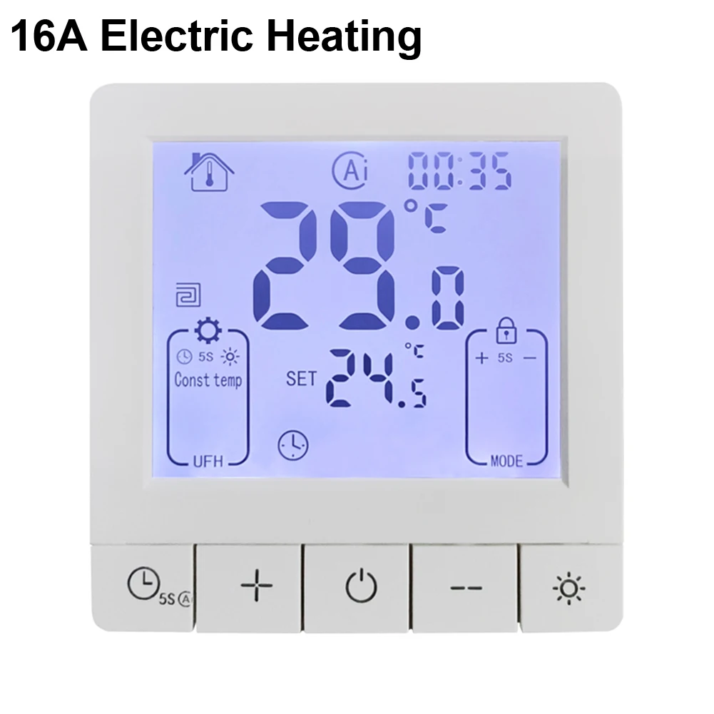 Smart Temperature Remote Controller For Tuya WiFi Thermostat 3A 16A LCD Display Programmable For Water/Electric Floor/Gas Boiler
Smart Temperature Remote Controller For Tuya WiFi Thermostat 3A 16A LCD Display Programmable For Water/Electric Floor/Gas Boiler