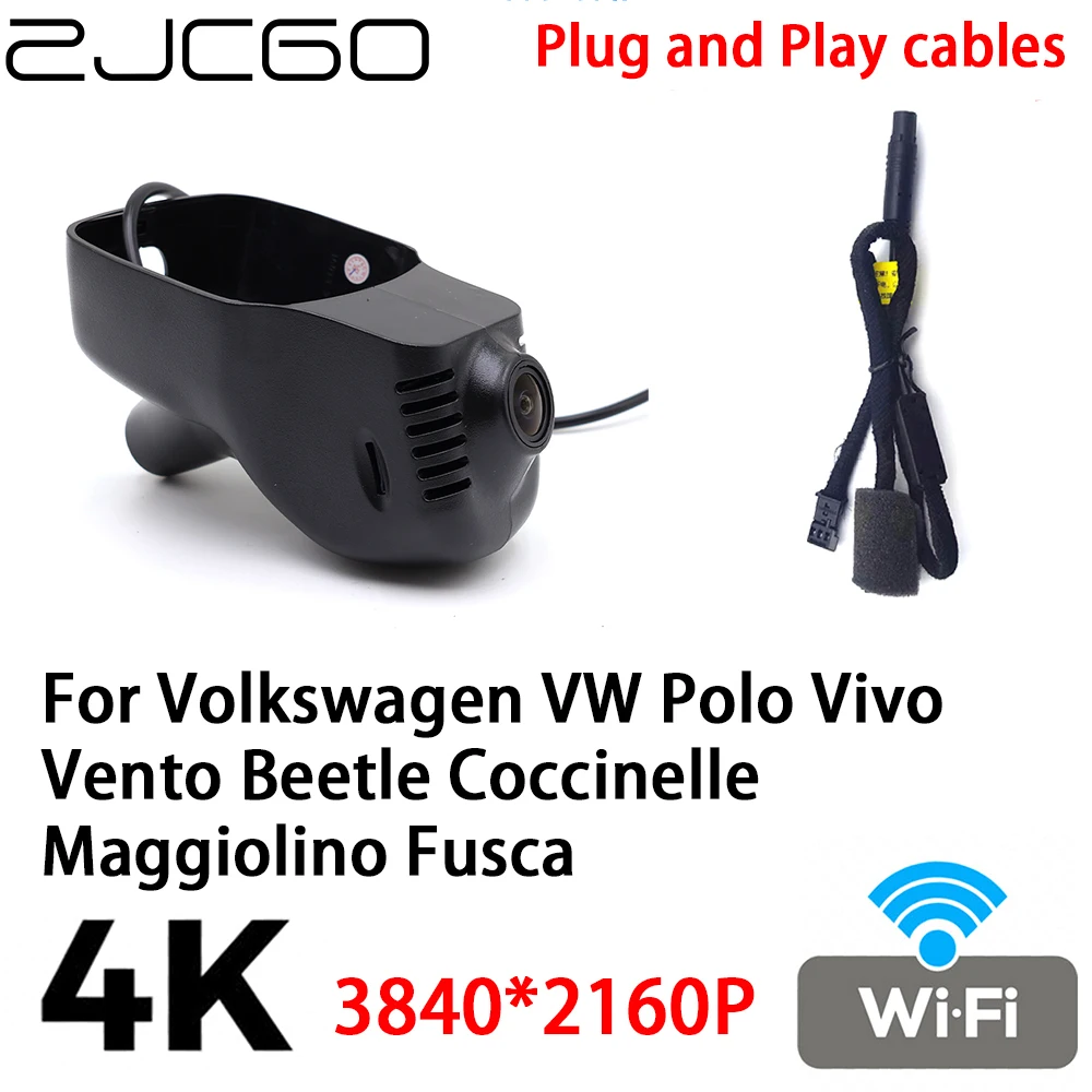 

ZJCGO 4K 2160P DVR Dash Cam Video Recorder Plug and Play for Volkswagen VW Polo Vivo Vento Beetle Coccinelle Maggiolino Fusca