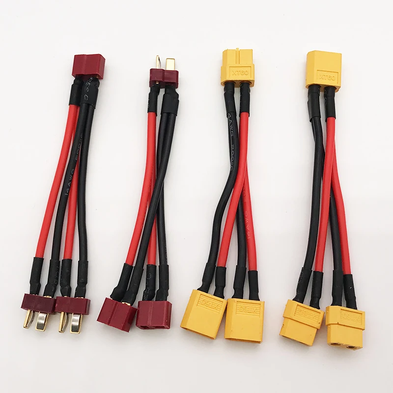 XT60/T Plug Parallel Battery Connector Male/Female Cable Dual Extension Y Splitter 14AWG Silicone Wire for RC Drone Motor Part
XT60/T Plug Parallel Battery Connector Male/Female Cable Dual Extension Y Splitter 14AWG Silicone Wire for RC Drone Motor Part
