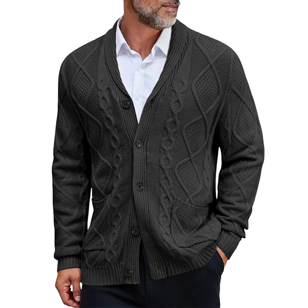 Mens Outwear Lapel Cardigan Sweater Long Sleeve Office Knitted Coat Jumper Tops Solid Color Tops Pocket Knitwear Sweaters
Mens Outwear Lapel Cardigan Sweater Long Sleeve Office Knitted Coat Jumper Tops Solid Color Tops Pocket Knitwear Sweaters