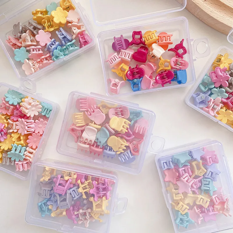 1 Box Mini Cute Candy Color Small Hair Clips Stars Flower Plastic Hair Pins Girls Ponytail Fashion Hair Accessories Headwear
1 Box Mini Cute Candy Color Small Hair Clips Stars Flower Plastic Hair Pins Girls Ponytail Fashion Hair Accessories Headwear
