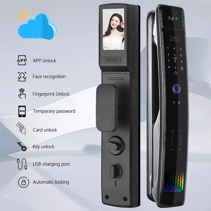 Fully Automatic WIFI APP 3D Face Recognition Smart Lock Fingerprint Biometric Card Key Digital Lock Home Smart Lock
Fully Automatic WIFI APP 3D Face Recognition Smart Lock Fingerprint Biometric Card Key Digital Lock Home Smart Lock