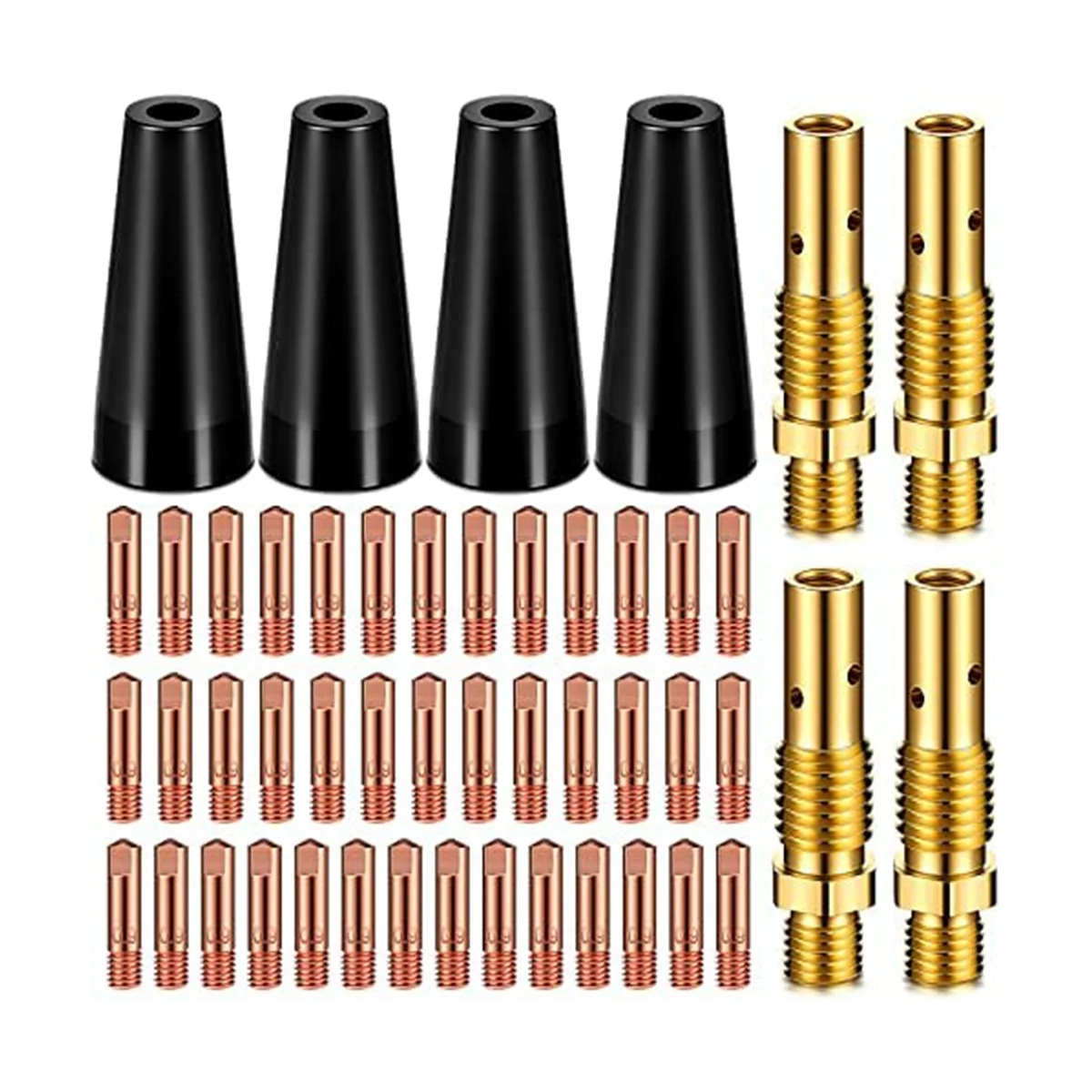48Pcs Flux Core Gasless Nozzle Tips Kit KP1939-1 Flux Welder Contact Tips Gasless Nozzle Gas Diffusers(0.035inch(0.9mm))
48Pcs Flux Core Gasless Nozzle Tips Kit KP1939-1 Flux Welder Contact Tips Gasless Nozzle Gas Diffusers(0.035inch(0.9mm))