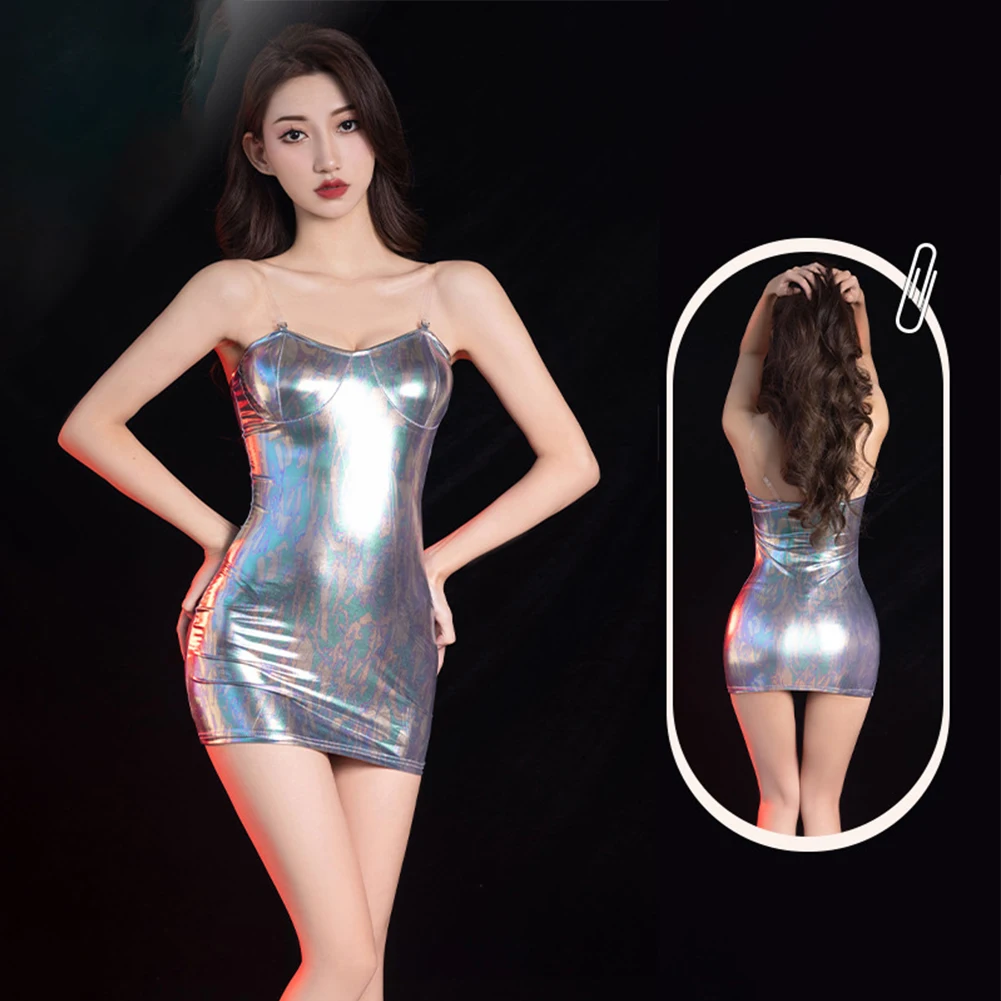 Oil Shiny Glossy Bodycon Dress Womens Sleeveless Suspenders Short Sling Mini Dress Tight Fitting Lingerie Night Party Clubwear
Oil Shiny Glossy Bodycon Dress Womens Sleeveless Suspenders Short Sling Mini Dress Tight Fitting Lingerie Night Party Clubwear