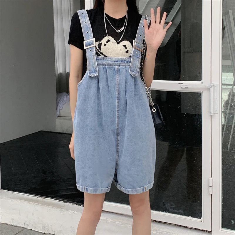 

Denim suspenders Women's blue spring and summer 2023 Korean version westernized age reduction versatile new loose thin wide leg