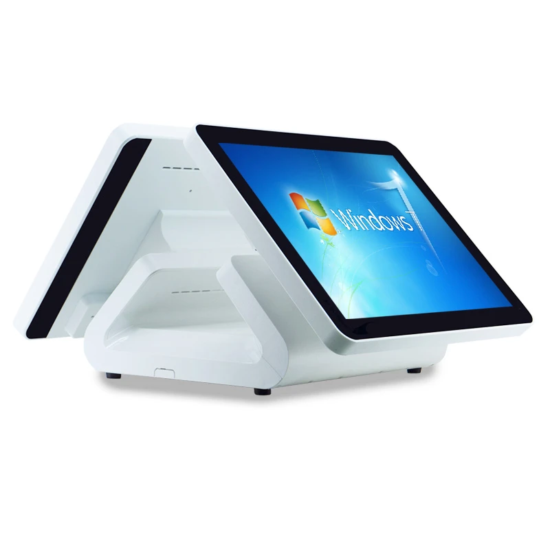 

15 inch dual touch screen machine windows restaurant point of sales systems POS electronic cash register