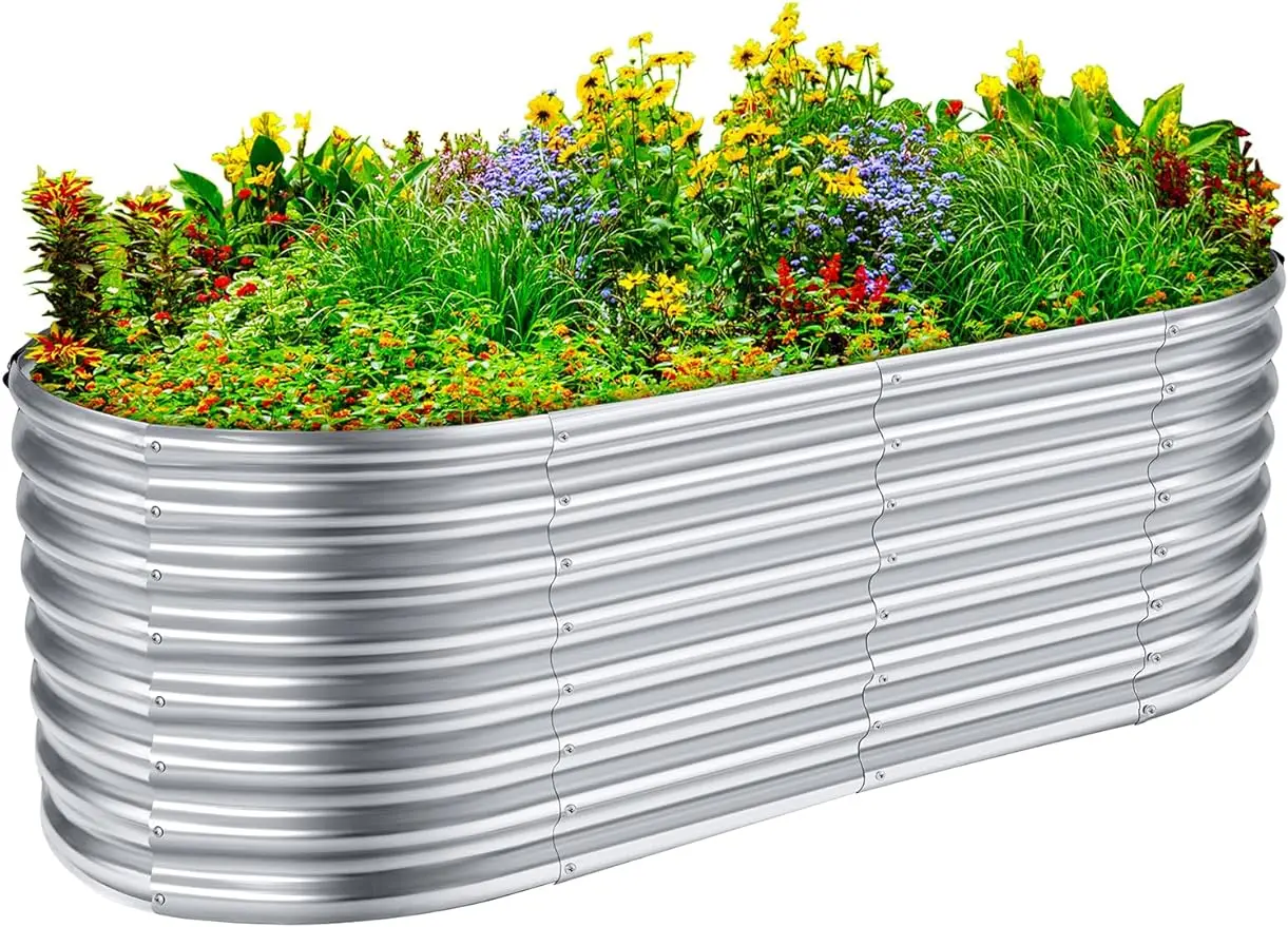 Galvanized Raised Garden Bed Kit, Galvanized Planter Raised Garden Boxes Outdoor, Oval Large Metal Raised Garden Beds
Galvanized Raised Garden Bed Kit, Galvanized Planter Raised Garden Boxes Outdoor, Oval Large Metal Raised Garden Beds