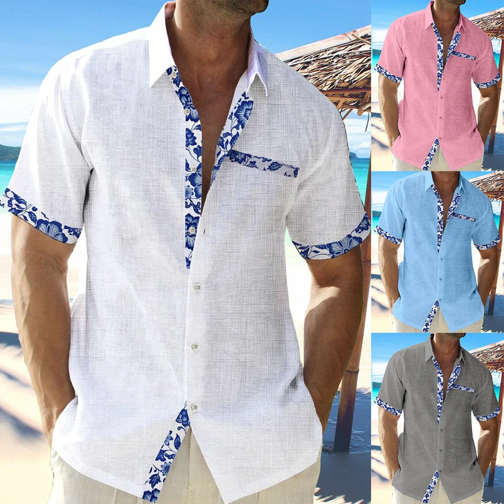 Summer Men's Print Beach Shirt Short Sleeve Casual Button Turn Down Collar Shirts Loose Blouse Tee Clothing For Man
Summer Men's Print Beach Shirt Short Sleeve Casual Button Turn Down Collar Shirts Loose Blouse Tee Clothing For Man