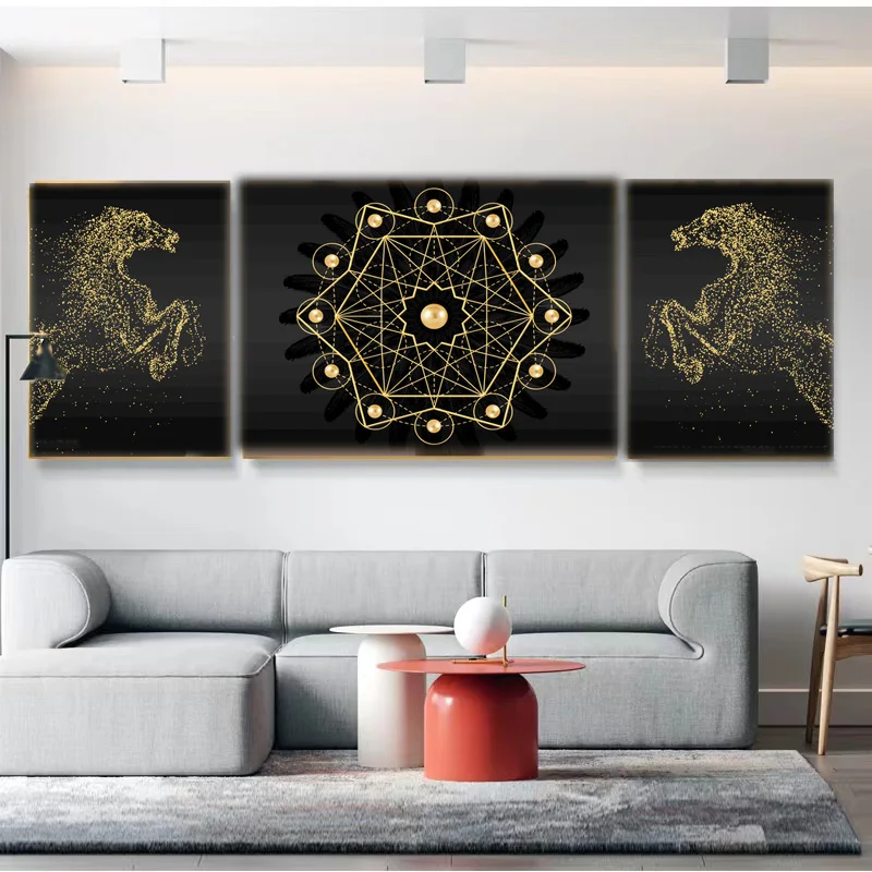 European Style Golden Particle Horse and Magic Array Pattern Canvas Print Poster Art Picture Decoration Room Living Room Wall
European Style Golden Particle Horse and Magic Array Pattern Canvas Print Poster Art Picture Decoration Room Living Room Wall