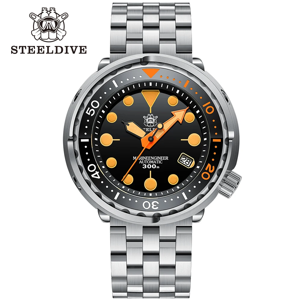 

STEELDIVE Official SD1975V Mechanical Watch Depth Dive Ceramic Bezel NH35 Movement 30Bar Waterproof Orange Tuna Swiss Luminous