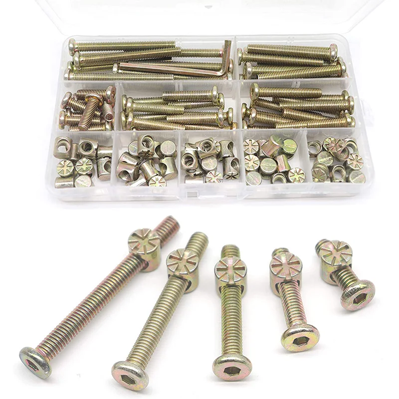 Baby Bed Screws Bolts Kit,Hex Drive Socket Cap Bolts Barrel Nuts Assortment Kit,for Crib Cot Chairs,M6 100Pcs
Baby Bed Screws Bolts Kit,Hex Drive Socket Cap Bolts Barrel Nuts Assortment Kit,for Crib Cot Chairs,M6 100Pcs