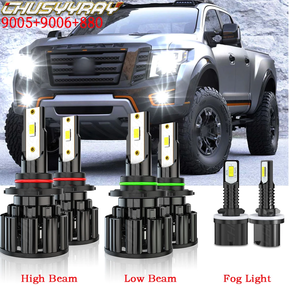CHUSYYRAY Compatible For Nissan Titan 2004-2015 LED 9005 9006 High Low Beam Headlight Bulbs 880 Fog light Bulbs Combo Kit
CHUSYYRAY Compatible For Nissan Titan 2004-2015 LED 9005 9006 High Low Beam Headlight Bulbs 880 Fog light Bulbs Combo Kit