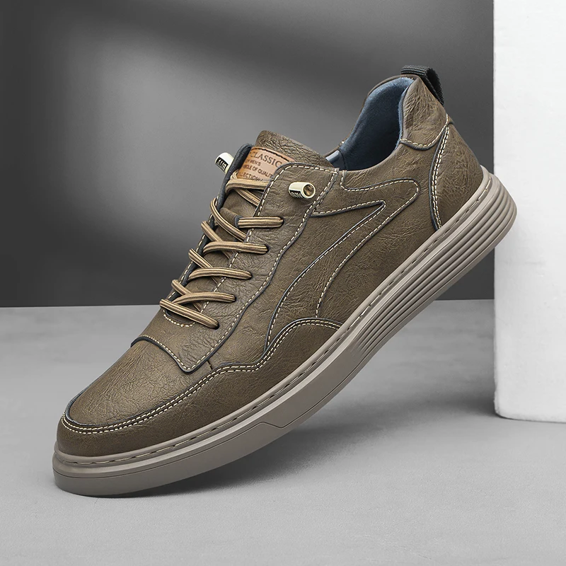 Brand Fashion Genuine Leather Casual Shoes Men Sneakers Hollow Out Breathable New Spring Man Footwear Internal Elevation of 3CM
Brand Fashion Genuine Leather Casual Shoes Men Sneakers Hollow Out Breathable New Spring Man Footwear Internal Elevation of 3CM