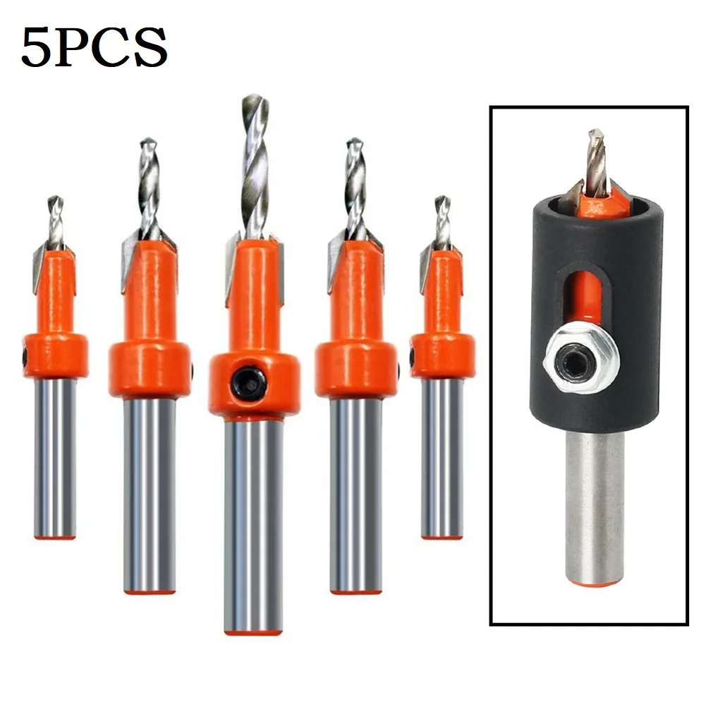 5pcs 8mm Shank Woodworking Countersink Router Bit With Drill Stopper Screw Extractor Remon Demolition For Wood Milling Cutter
5pcs 8mm Shank Woodworking Countersink Router Bit With Drill Stopper Screw Extractor Remon Demolition For Wood Milling Cutter