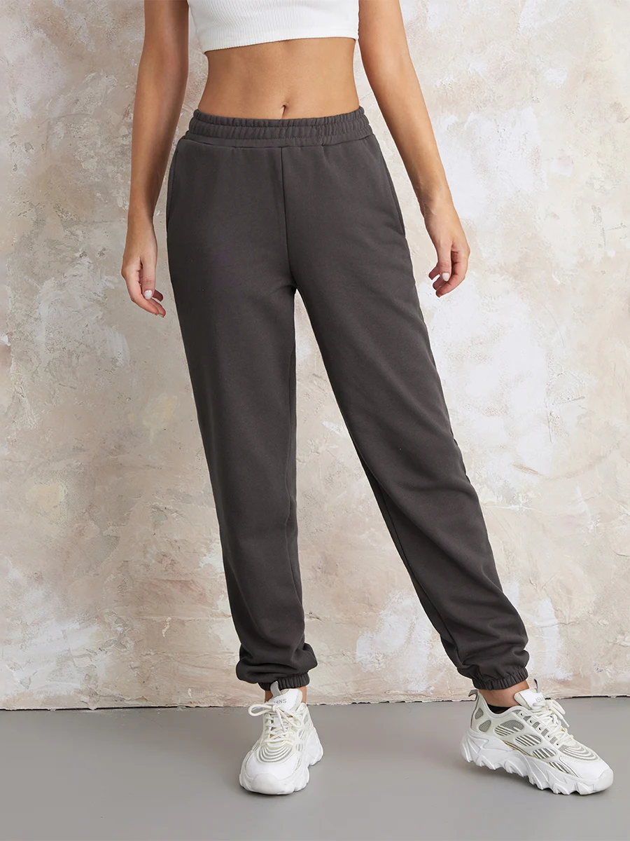 

Women s Elastic Jogger Pants with Side Pocket Sweatpants Solid Color Workout Running Pants Casual Athletic Trousers
