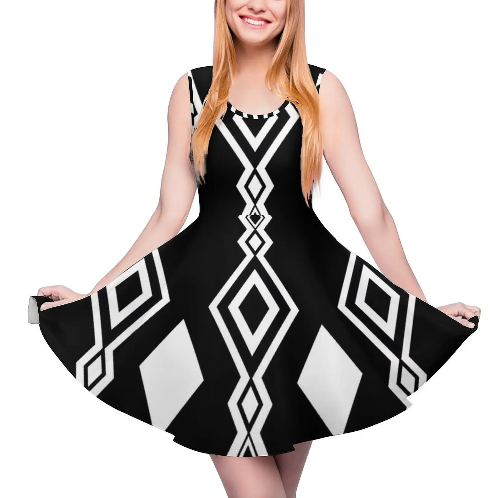 Sixties Black and White Harlequin Diamonds Round Neck Dress long sleeve dress women party dresses 
Sixties Black and White Harlequin Diamonds Round Neck Dress long sleeve dress women party dresses