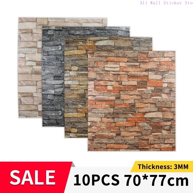 10 PCS 3D Brick Wall Stickers DIY Self Decor Foam Waterproof Wall Covering Wallpaper for TV Background Kids Living Room 70*77CM
10 PCS 3D Brick Wall Stickers DIY Self Decor Foam Waterproof Wall Covering Wallpaper for TV Background Kids Living Room 70*77CM