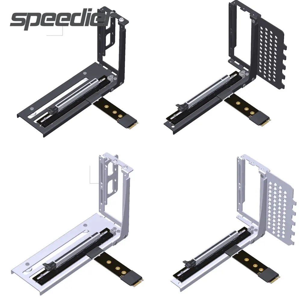 Universal GPU Holder Gen4 M.2 NGFF NVMe STX Mainboard Graphics Extender Cord to PCIE 4.0 x16 M.2 Turn 90 Angled 16x Riser Jumper
Universal GPU Holder Gen4 M.2 NGFF NVMe STX Mainboard Graphics Extender Cord to PCIE 4.0 x16 M.2 Turn 90 Angled 16x Riser Jumper