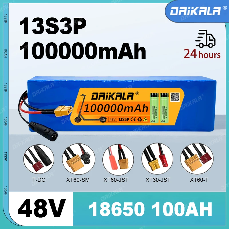 13S3P 48V 100000mAh 100Ah Li-Ion Battery Pack with 1000W BMS for 54.6VMAX Electric Bicycle Electric Pedal Replacement Batteries
13S3P 48V 100000mAh 100Ah Li-Ion Battery Pack with 1000W BMS for 54.6VMAX Electric Bicycle Electric Pedal Replacement Batteries