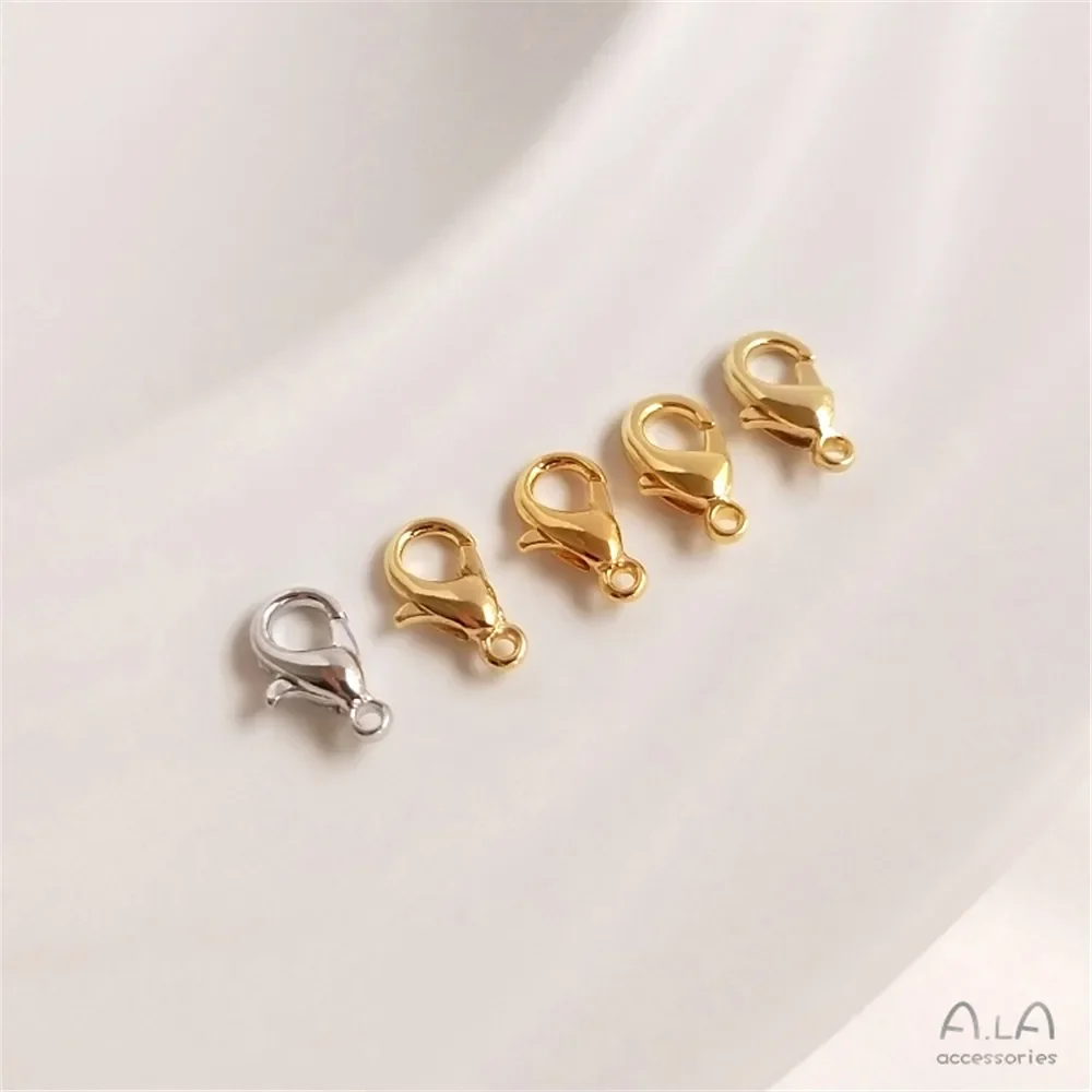 14K gold plated 18K true gold lobster clasp jewelry bracelet with end connection spring clasp DIY accessory material
14K gold plated 18K true gold lobster clasp jewelry bracelet with end connection spring clasp DIY accessory material
