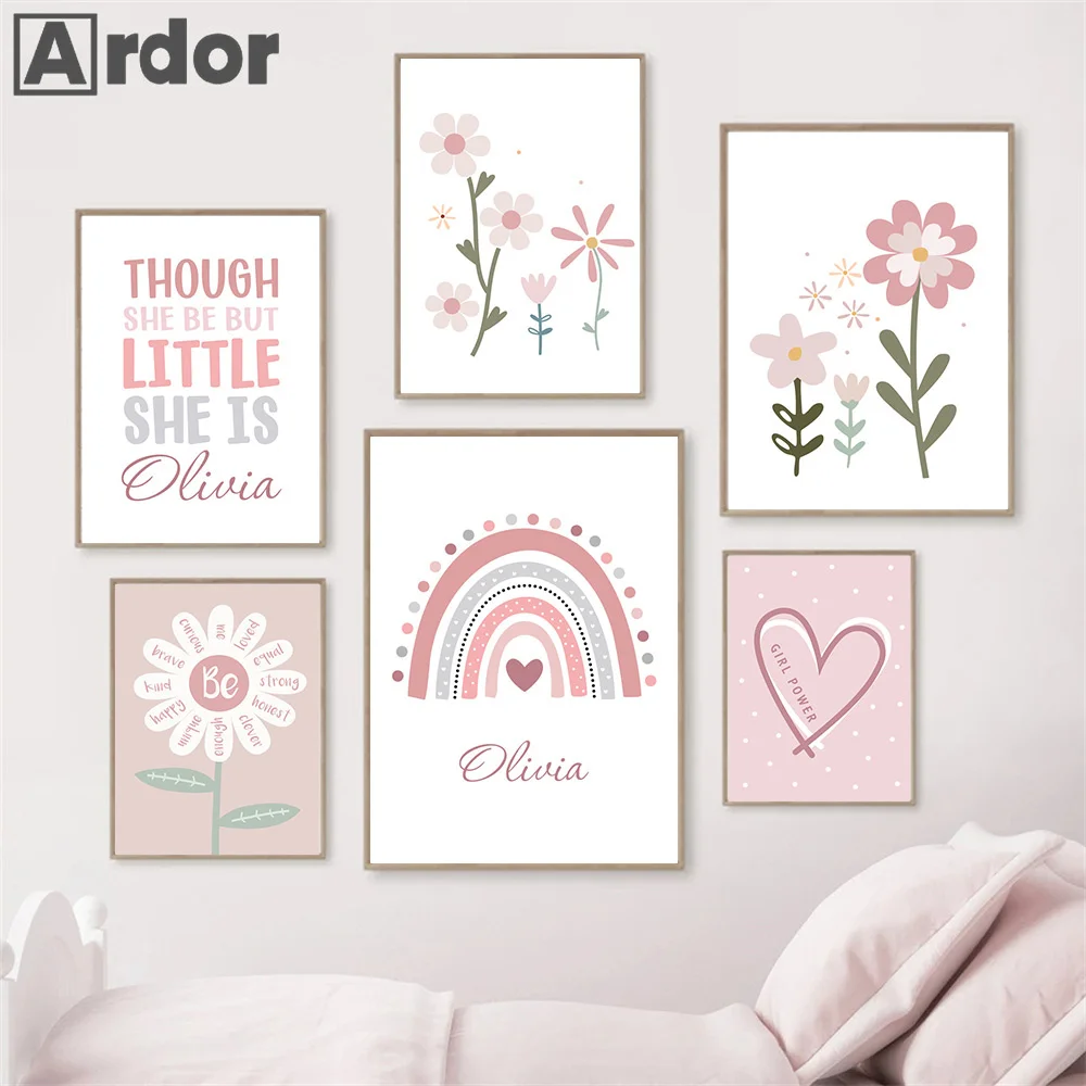 Flower Rainbow Butterfly Custom Name Nursery Print Wall Art Canvas Painting Nordic Posters Wall Pictures Baby Kids Room Decor
Flower Rainbow Butterfly Custom Name Nursery Print Wall Art Canvas Painting Nordic Posters Wall Pictures Baby Kids Room Decor