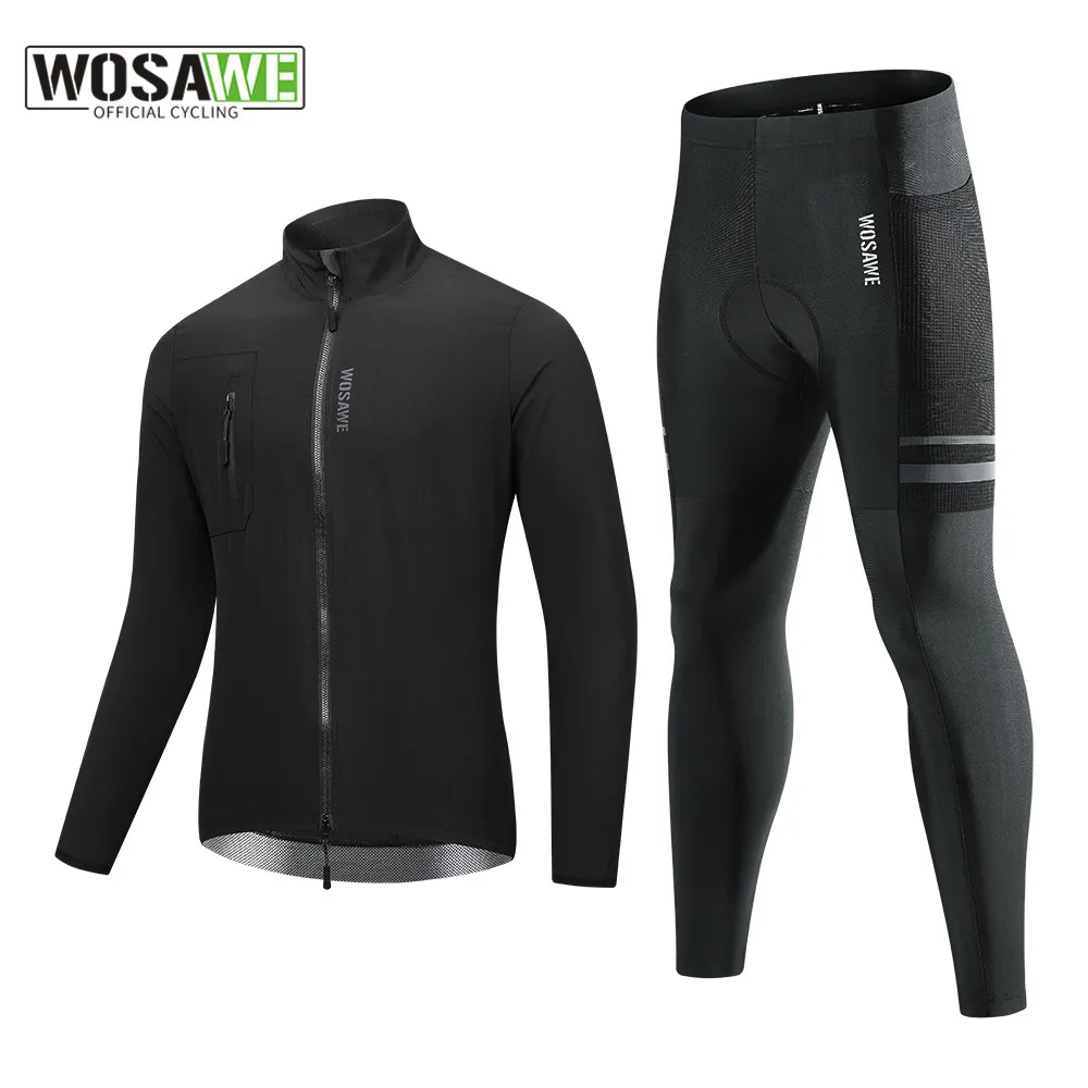 

Мужская водонепроницаемая ветрозащитная велосипедная куртка WOSAWE, велосипедная куртка с длинным рукавом и брюки, новинка 2023, спортивная одежда, дышащий костюм