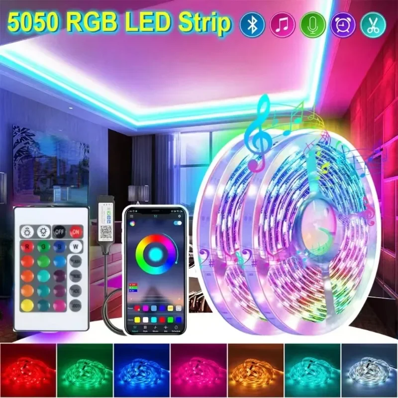LED Strip Lights 5050 RGB 5V USB Flexible Ribbon Bluetooth APP Control 1m-10m for Bedroom Decoration for Christmas LED Diode
LED Strip Lights 5050 RGB 5V USB Flexible Ribbon Bluetooth APP Control 1m-10m for Bedroom Decoration for Christmas LED Diode