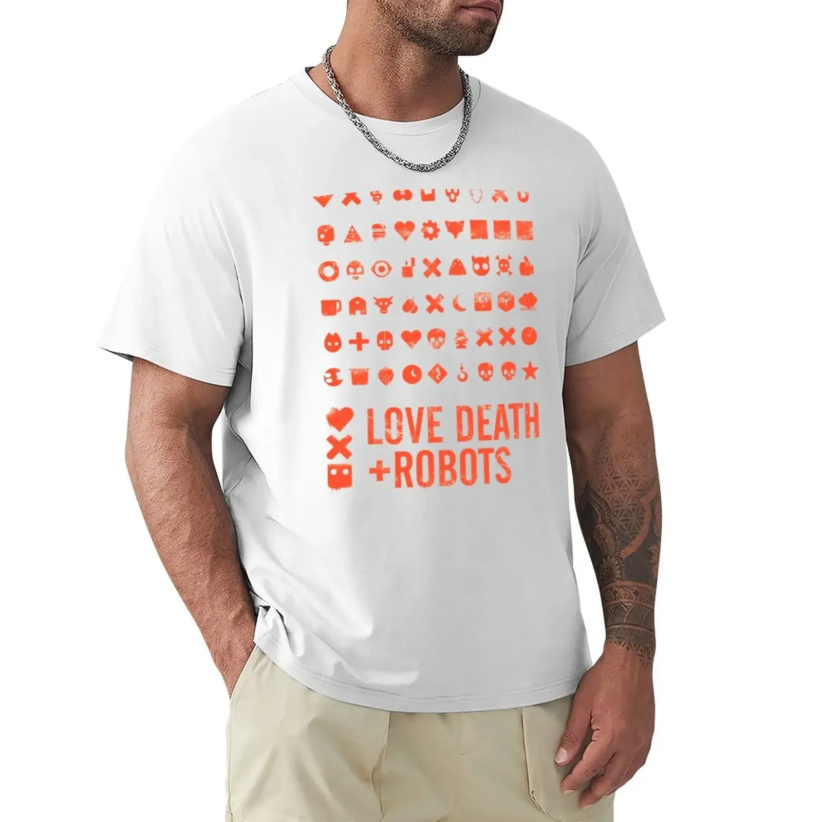 

love death robots -Red Paint All in T-Shirt customs design your own hippie clothes plus sizes Men's t-shirt