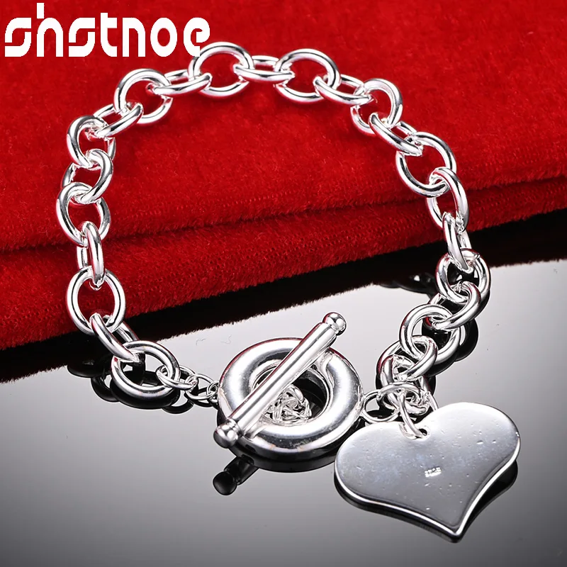 SHSTONE 925 Sterling Silver Big Heart Pendant Bracelets For Woman Chain Wedding Accessories Party Birthday Gift Fashion Jewelry
SHSTONE 925 Sterling Silver Big Heart Pendant Bracelets For Woman Chain Wedding Accessories Party Birthday Gift Fashion Jewelry