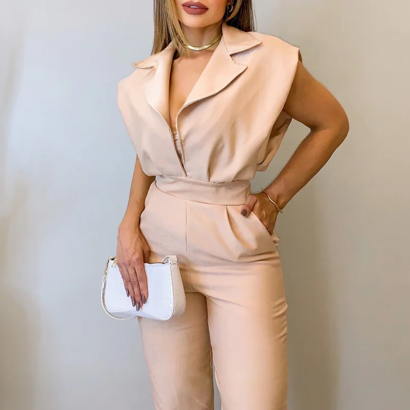 Spring/Summer Women's 2023 New Temperament Polo Neck Solid Pocket Hollow Loose Fashion Corset Capris Jumpsuit Leggings
Spring/Summer Women's 2023 New Temperament Polo Neck Solid Pocket Hollow Loose Fashion Corset Capris Jumpsuit Leggings