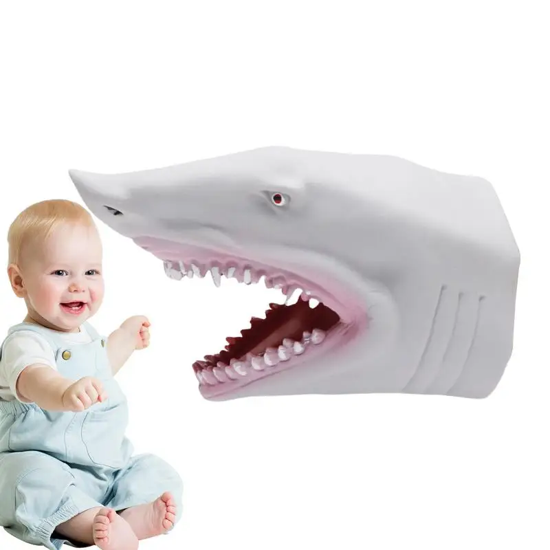 

Animal Hand Puppets Cartoon Alligator Shark Hand Puppets Soft Rubber Animal Head Hand Toy Swimming Pool Beach Bathing Toys For