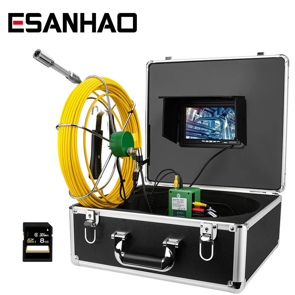 7" Monitor DVR Pipe Inspection Video Camera,IP68 1000TVL Drain Sewer Pipeline Industrial Endoscope with 12PCS Lights 8GB Card
7" Monitor DVR Pipe Inspection Video Camera,IP68 1000TVL Drain Sewer Pipeline Industrial Endoscope with 12PCS Lights 8GB Card