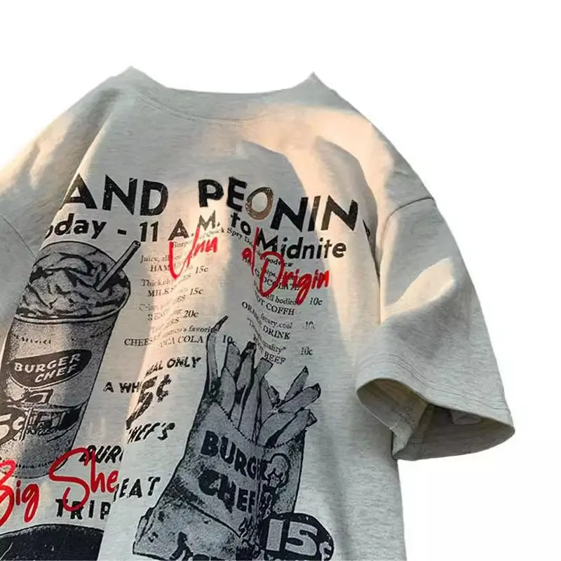 American Retro Hand-Painted Printed Short-Sleeved T-Shirts For Men And Women In Summer Loose Couples High Street Casual Joker
American Retro Hand-Painted Printed Short-Sleeved T-Shirts For Men And Women In Summer Loose Couples High Street Casual Joker