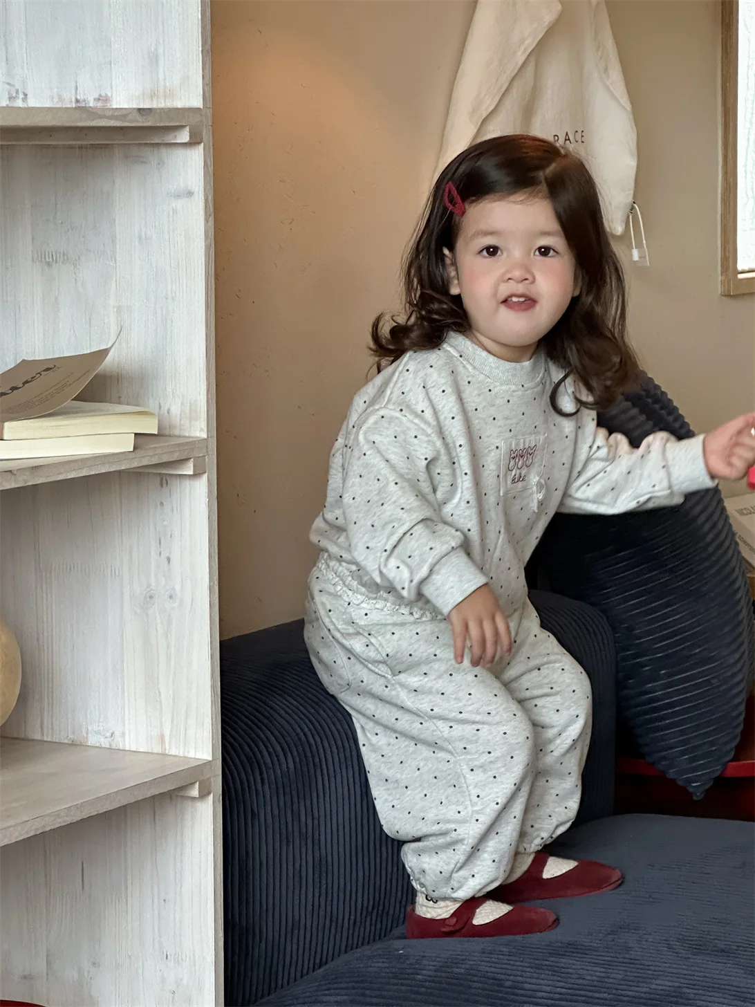 2025 Autumn New Baby Girl Long Sleeve Casual Clothes Set Toddler Dot Sweatshirt + Pants 2pcs Suit Cotton Toddler Girl Outfits 17 Sbb85dee6e21a4b7995a6bba96ee0ae2fJ