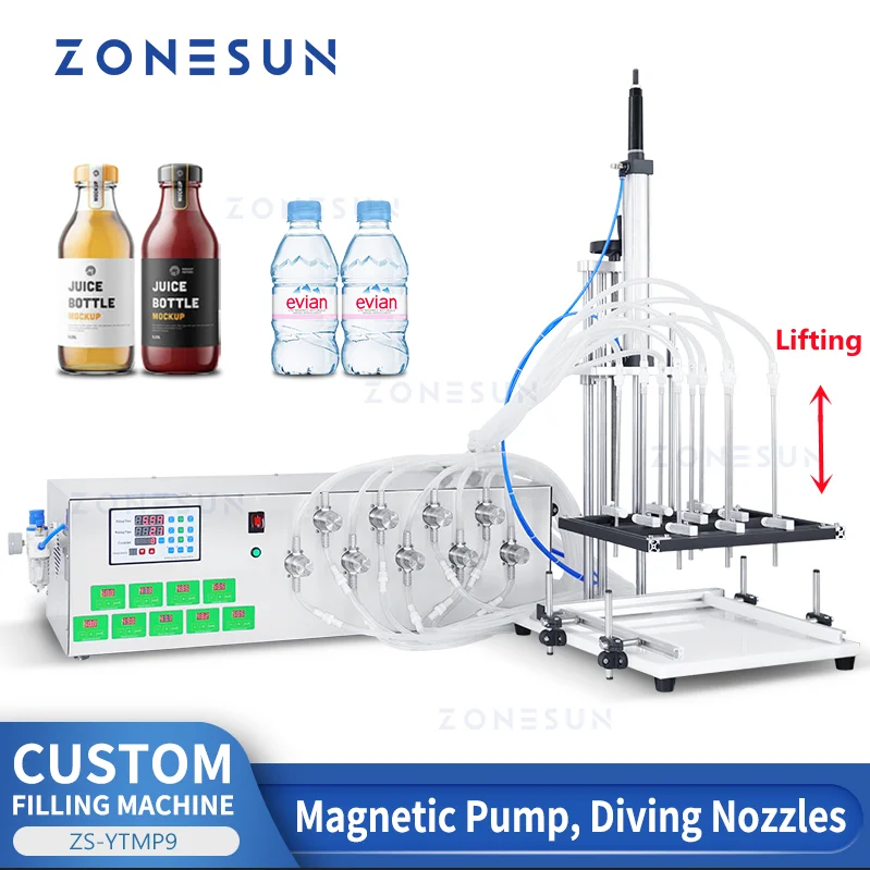 ZONESUN ZS-YTMP9C Автоматическая подъемная машина для розлива жидкости, насадка для дайвинга с 9 головками, магнитный насос, пневматическая машина для производства
ZONESUN ZS-YTMP9C Автоматическая подъемная машина для розлива жидкости, насадка для дайвинга с 9 головками, магнитный насос, пневматическая машина для производства