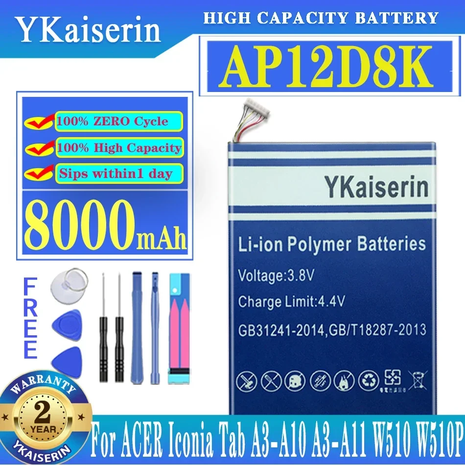 Аккумулятор для планшета ykaisin AP12D8K 8000 мАч для ACER Iconia Tab A3-A10 W510 W510P с Трек-кодом
Аккумулятор для планшета ykaisin AP12D8K 8000 мАч для ACER Iconia Tab A3-A10 W510 W510P с Трек-кодом
