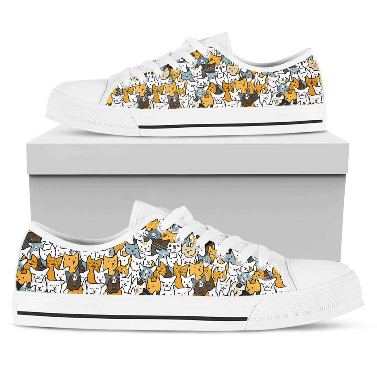 ELVISWORDS Cute Cartoon Cat Print Lightweight Lace-up Soft Sole Casual Shoes Spring Teenage Outing Shoes Soft Walking Shoes
ELVISWORDS Cute Cartoon Cat Print Lightweight Lace-up Soft Sole Casual Shoes Spring Teenage Outing Shoes Soft Walking Shoes