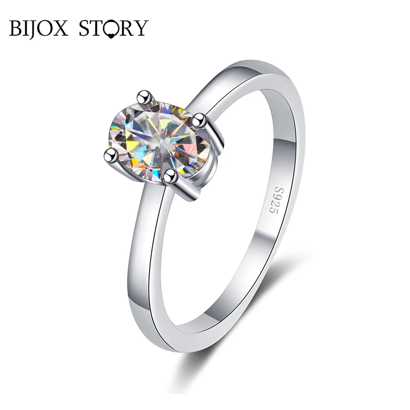 BIJOX STORY 1Carat S925 Sterling Silver Moissanite Oval Shape Ring for Women New Trendy 2023 Wedding Engagement Anniversary Ring
BIJOX STORY 1Carat S925 Sterling Silver Moissanite Oval Shape Ring for Women New Trendy 2023 Wedding Engagement Anniversary Ring