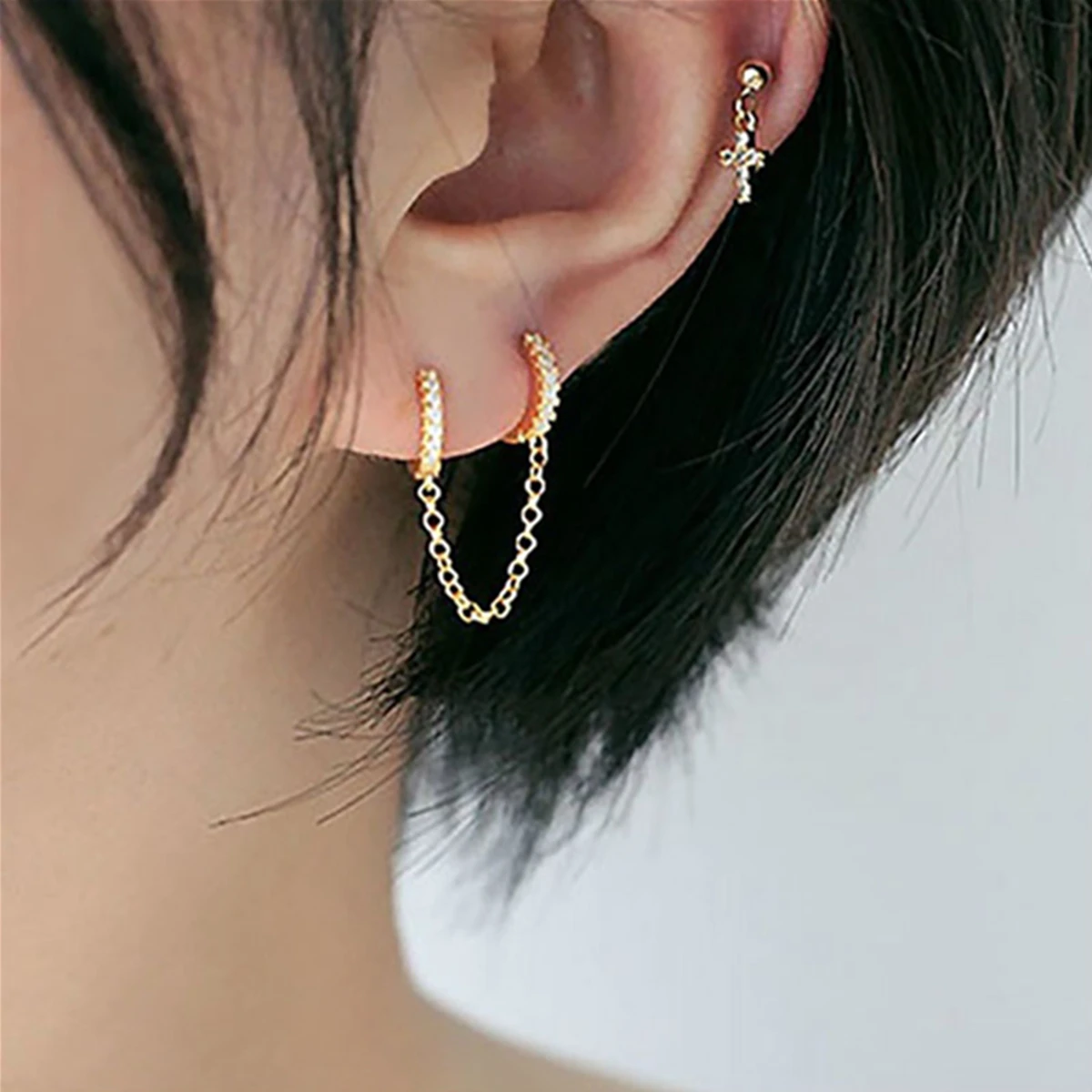 

Beautiful Fashion Long Chain Women's Earrings Pierced Jewelry One-piece Trendy Lo Accessories For Girl