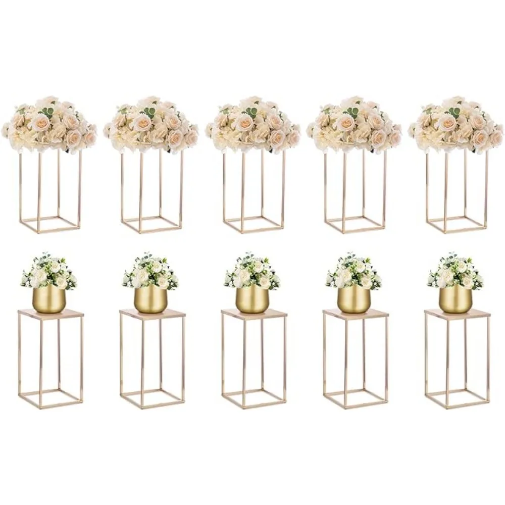 

Gold Vases for Centerpieces Wedding - 10 Pcs 15.7 inch Tall Gold Vase Wedding Centerpieces for Tables Freight Free
