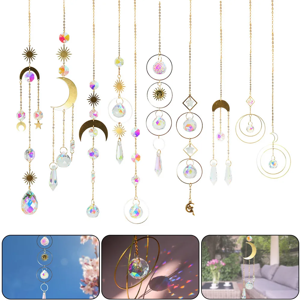 Crystal Wind Chime Star Moon Sun Pendant Window Hanging Drop Rainbow Maker for Indoor Garden Home Decoration
Crystal Wind Chime Star Moon Sun Pendant Window Hanging Drop Rainbow Maker for Indoor Garden Home Decoration