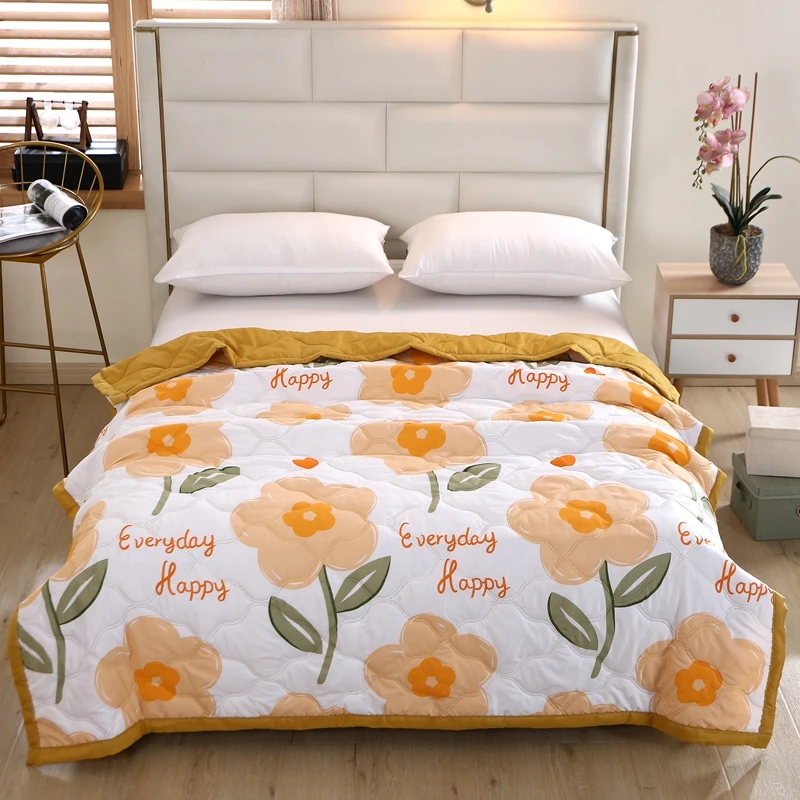 Quilted summer single double bed light Printed quilt core Air conditioning quilting twin queen size duvet Thin plaid comforter Quilted summer single double bed light Printed quilt core Air conditioning quilting twin queen size duvet Thin plaid comforter